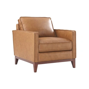 Beverly Hills Furniture Harper Leather/Split Armchair, Saddle
