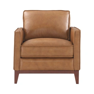Beverly Hills Furniture Harper Leather/Split Armchair, Saddle