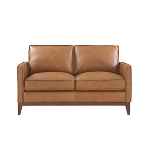 Beverly Hills Furniture Harper Leather/Split Loveseat in Saddle