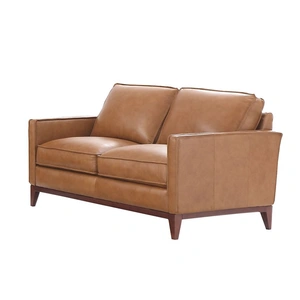 Beverly Hills Furniture Harper Leather/Split Loveseat in Saddle
