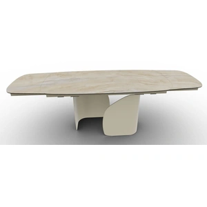 Calligaris Twins W64.9-inch-79.9-inch-94.8-inch Ceramic/Metal Customizable Extendable Elliptical Dining Table