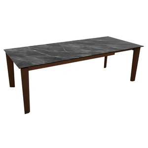 Calligaris Dogma W70.9-inch-94.5-inch Rectangular Ceramic/Wood Veneer//Wood Extendable Dining Table