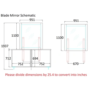 J&M Furniture Blade Premium Rectangular Mirror
