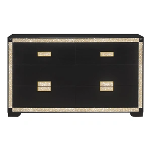 Global Furniture USA Blake 6-Drawer Dresser, Black/Gold