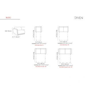 Diven Living Blog Leather Convertible Sofabed Customizable
