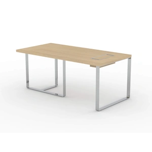 NARBUTAS Plana MFC Melamine Executive Desk w/Grommet & Box for Power Socket