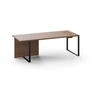 NARBUTAS Plana Executive Desk w/Modesty Pannel, Grommet, Metal Frame & Box for Power Socket