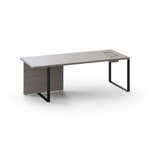 NARBUTAS Plana Executive Desk w/Modesty Pannel, Grommet, Metal Frame & Box for Power Socket