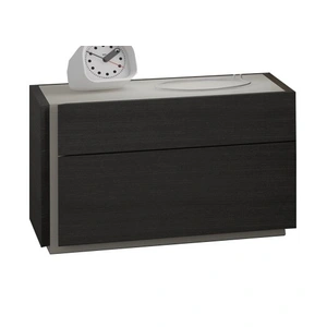 J&M Furniture Faro Premium Wood Veneer Left Nightstand, Wenge/Light Grey Accents