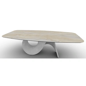 Calligaris Seashell W98.4-inch Ceramic/Cement Customizable Elliptical Dining Table