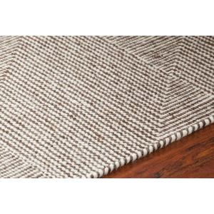 Chandra Bristol Wool Rectangular Hand-woven Rug, Brown/White