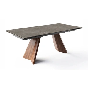 Calligaris Icaro W78.8-inch-118.1-inch Rectangular Ceramic/Wood Veneer Extendable Dining Table