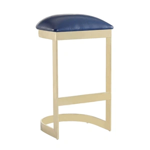 Manhattan Comfort Aura 28.54-inch Leatherette/Stainless Steel Bar Stool