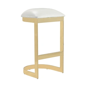 Manhattan Comfort Aura 28.54-inch Leatherette/Stainless Steel Bar Stool