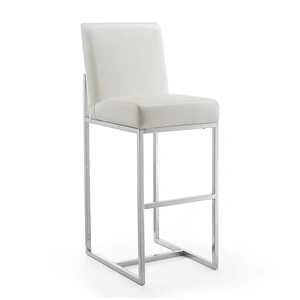 Manhattan Comfort Element 42.13-inch Leatherette/Stainless Steel Bar Stool