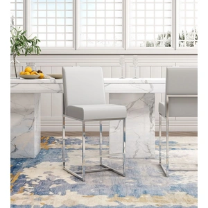 Manhattan Comfort Element 42.13-inch Leatherette/Stainless Steel Bar Stool