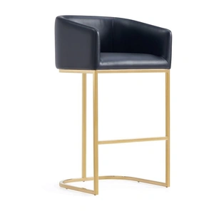Manhattan Comfort Louvre 40-inch Leatherette/Stainless Steel Barstool