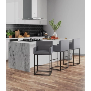 Manhattan Comfort Ambassador 42-inch Leatherette/Metal Barstool
