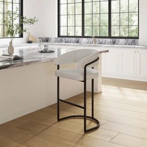 Manhattan Comfort Augusta Leatherette/Metal Barstool