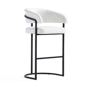 Manhattan Comfort Augusta Leatherette/Metal Barstool