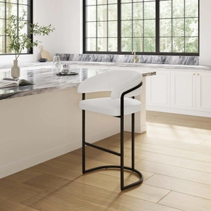 Manhattan Comfort Augusta Leatherette/Metal Barstool