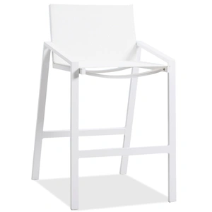 Whiteline Modern Living Rio Outdoor Barstool, White (Set of 2)