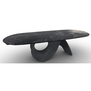 Calligaris Seashell W98.4-inch Ceramic/Cement Customizable Oval Dining Table