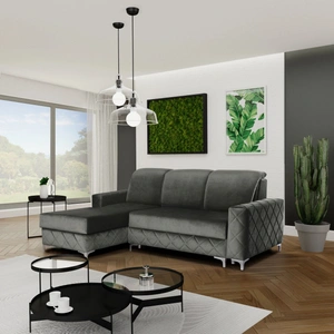Skyler Furniture Alfredo L-Shaped Fabric Convertible Storage Sectional Sofa