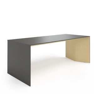 NARBUTAS Move&Lead Veneer Rectangular Executive Fixed Desk with Built-in Power Socket Block, Grommet & Cover for Power Socket