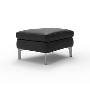 Natuzzi Editions Quiete Fabric/Leather Ottoman w/ Metal Legs
