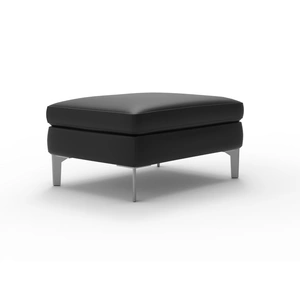 Natuzzi Editions Quiete Fabric/Leather Large Ottoman w/ Metal Legs