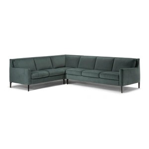 Natuzzi Editions Quiete Fabric/Leather L-Shape Sectional Sofa w/Metal Legs