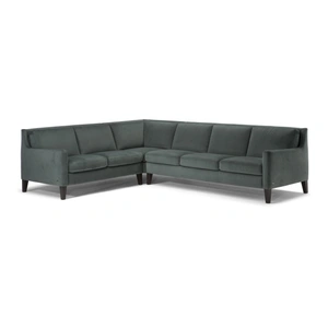 Natuzzi Editions Quiete Fabric/Leather L-Shape Sectional Sofa w/Wood Legs