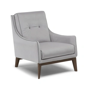 Natuzzi Editions Amicizia Fabric/Leather Armchair w/ Wood Legs