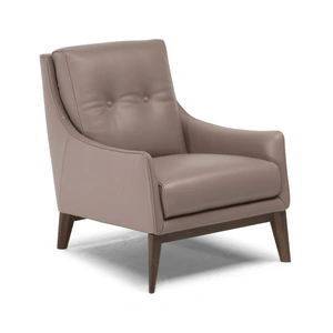 Natuzzi Editions Amicizia Fabric/Leather Armchair w/ Wood Legs