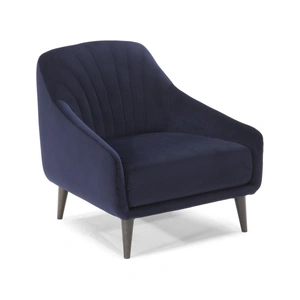 Natuzzi Editions Felicita Fabric/Leather Armchair w/ Wood Legs