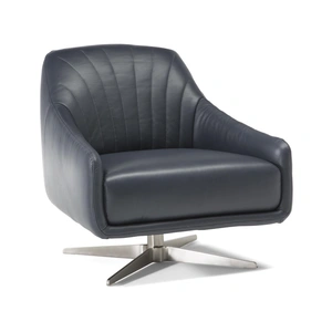 Natuzzi Editions Felicita Fabric/Leather Swivel Chair