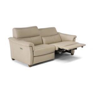 Natuzzi Editions Astuzia Fabric/Leather Power Reclining 2 Seater Sofa w/Adjustable Headrest & Lumbar Support
