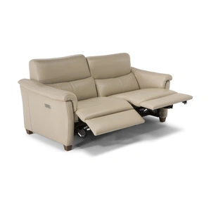 Natuzzi Editions Astuzia Leather Power Reclining Loveseat w/Adjustable Headrest & Lumbar Support