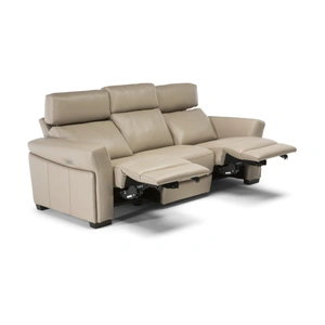 Natuzzi Editions Gioviale Leather 3 Seater Sofa w/ 2 Power Recliners