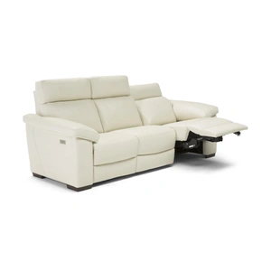 Natuzzi Editions Estremo Fabric/Leather 3 Seater Sofa w/ 2 Power Recliners