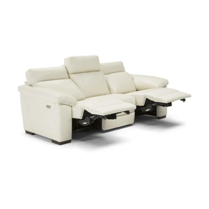Natuzzi Editions Estremo Fabric/Leather 3 Seater Sofa w/ 2 Power Recliners
