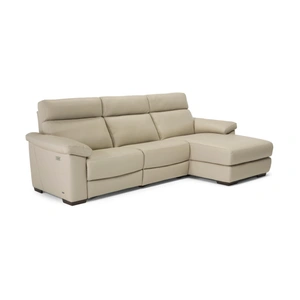 Natuzzi Editions Estremo Fabric/Leather L-Shape Sectional Sofa w/Recliner & Chaise