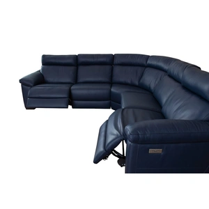 Natuzzi Editions Estremo Fabric/Leather L-Shape Sectional Sofa w/2 Recliners
