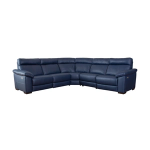 Natuzzi Editions Estremo Fabric/Leather L-Shape Sectional Sofa w/2 Recliners