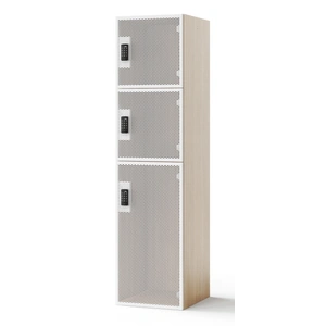 NARBUTAS Choice 4 Lockers Cabinet w/Open Wardrobe, Plinth, Planter Boxes & Electronic Lock
