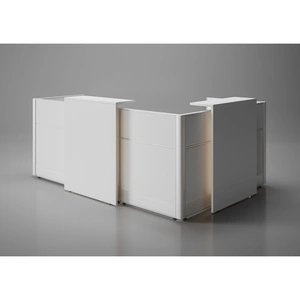 Kansole Furniture Flex 98-inch x 67-inch L-Shape Reversable Reception Desk with Light Panels
