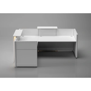 Kansole Furniture Flex 98-inch x 67-inch L-Shape Reversable Reception Desk with Light Panels