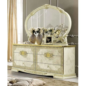 Camelgroup, Italy Leonardo Wood Big Mirror, Ivory