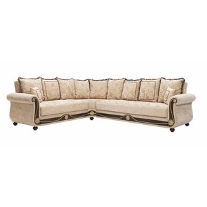 Casamode Americana Customizable Fabric Convertible L-Shaped Modular Sectional Sofa, Compositon 1